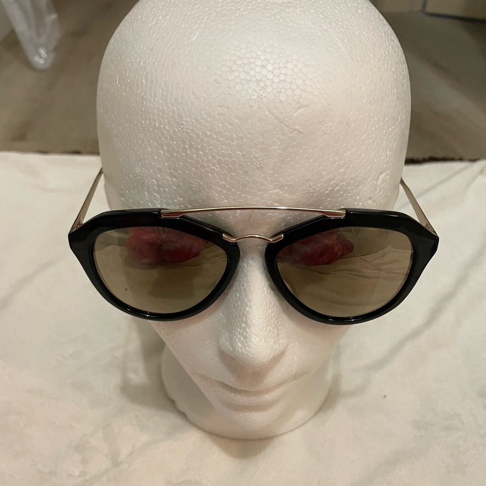 Beautiful Prada Black and Gold Sunglasses